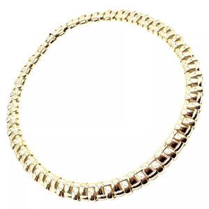 Authentic! Tiffany & Co Vannerie 18k Yellow Gold Basket Weave Necklace 2002